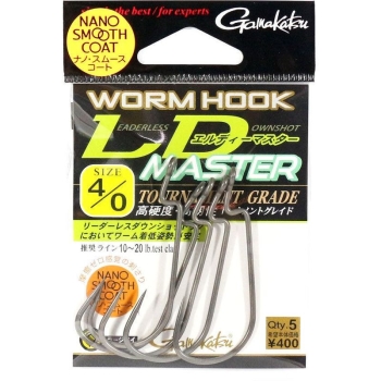 Крючок офсетный GAMAKATSU Worm Hook LD Master NSC № 1/0 (6 шт.)