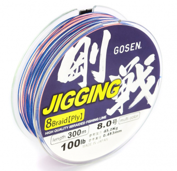 Плетенка GOSEN Jigging 8 Braid PE 300 м цв. Разноцветный #5 в интернет магазине Rybaki.ru