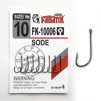 Крючок одинарный FANATIK FK-10006 Sode № 10 (8 шт.)
