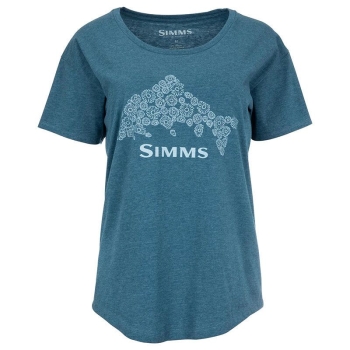 Футболка SIMMS Floral Trout T-Shirt цвет Steel Blue Heather в интернет магазине Rybaki.ru