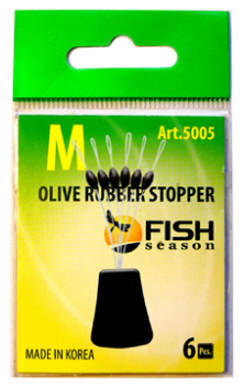 Стопор резиновый FISH SEASON 5005 Olive Rubber Stopper Оливка р.M (6 шт.)