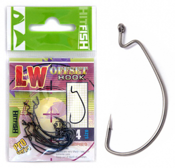 Крючок офсетный HITFISH LW Offset Hook № 4 (12 шт.)